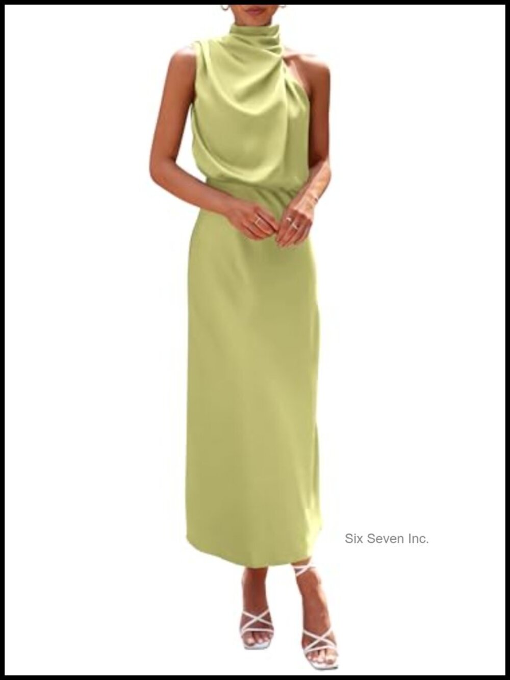 Women's Satin Maxi Cocktail Dress Sleeveless Formal Evening